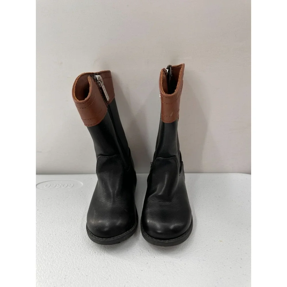 Nautica Kids Size 6 Black Brown Riding‎ Boots Decorative Metallic Ring Western